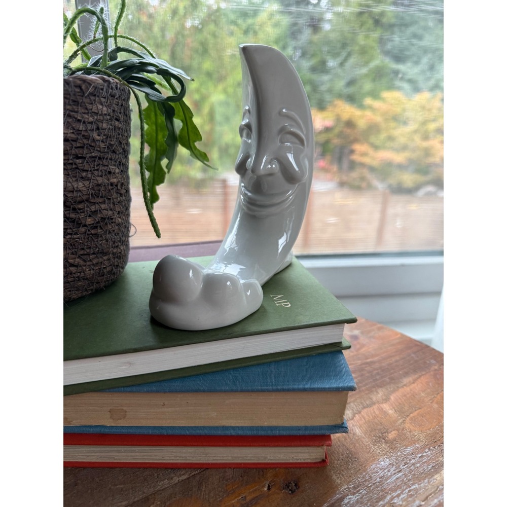 Vintage Fitz and Floyd Celestial Moon Candle Holder, Retro Whimsigoth Decor